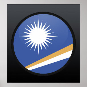 Marshall Islands quality Flag Circle Poster