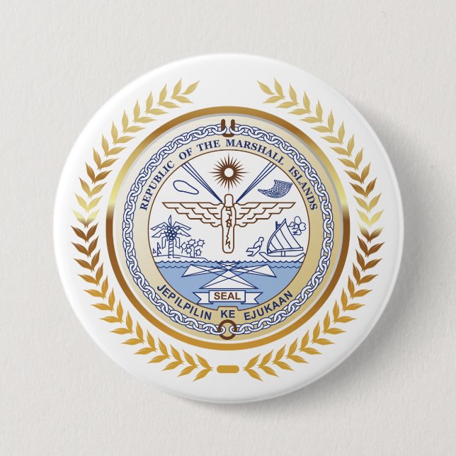 Marshall Islands Seal 7.5 Cm Round Badge (Front)