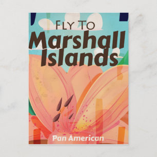Marshall Islands vintage travel poster Postcard