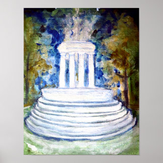 Marshall Michigan Fountain Poster