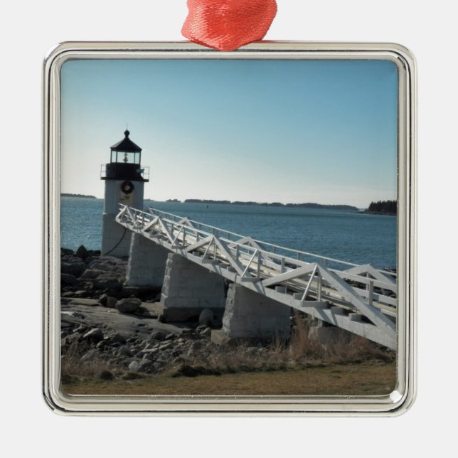 Marshall Point Lighthouse 5 Metal Tree Decoration (Front)