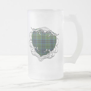 Marshall Tartan Heart Frosted Glass Beer Mug