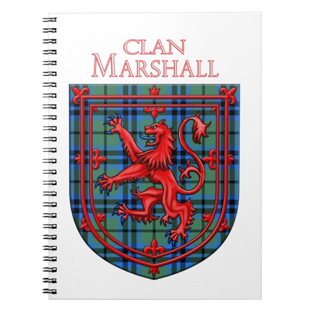 Marshall Tartan Scottish Plaid Lion Rampant Notebook (Front)
