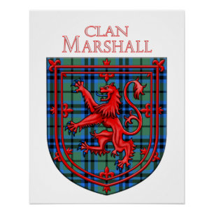 Marshall Tartan Scottish Plaid Lion Rampant Poster