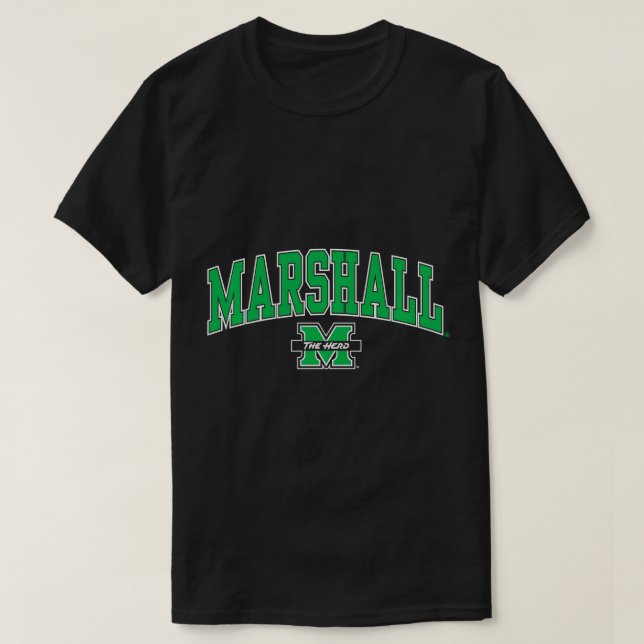 Marshall Thundering Herd Arch Over Black Long Slee T-Shirt (Design Front)