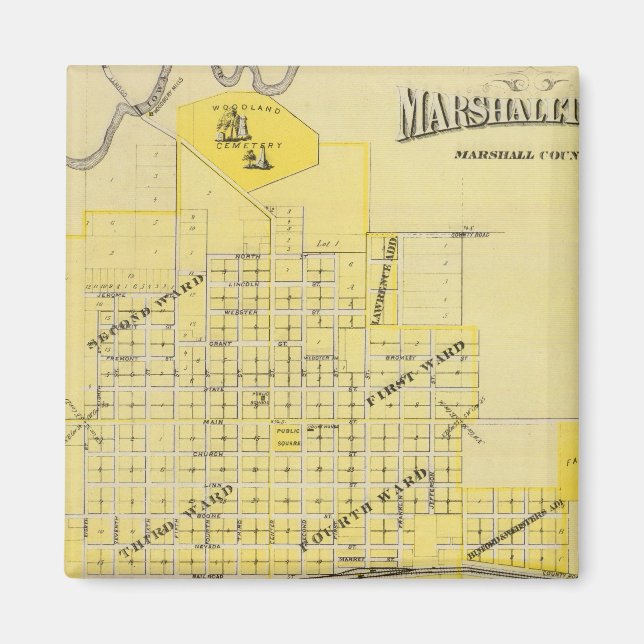 Marshalltown, Albion, Gilman Magnet (Front)