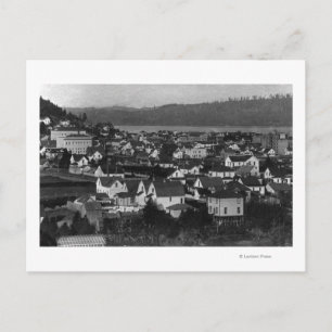 Marshfield, Oregon Town View and Water Photograp Postcard