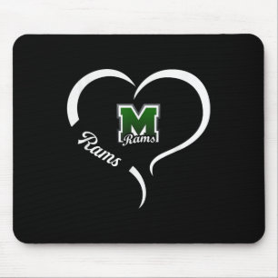 Marshfield Rams Logo Half Heart Slogan Hs Mouse Mat
