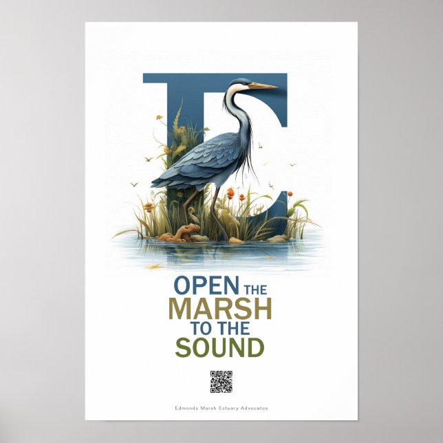 Marshian Heron Open the Sound Poster QR (Front)