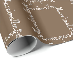 Marshmallow and cocoa  typography wrapping paper