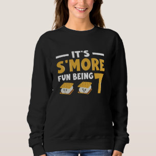 Marshmallow Birthday S'more Fun Being 7 - Mallow C Sweatshirt