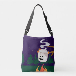 Marshmallow Campfire Cute Cartoon Fun Design Crossbody Bag