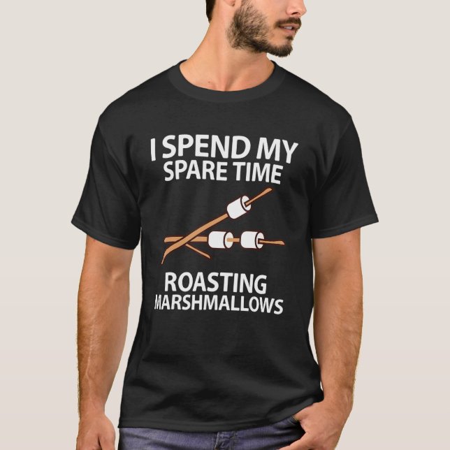 Marshmallow Campfire Roasting Chocolate Smore Camp T-Shirt (Front)
