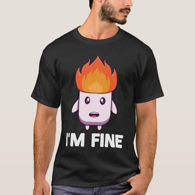 Marshmallow Campfire Roasting Chocolate Smore Camp T-Shirt (Front)