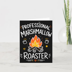 Marshmallow campfire s'mores card