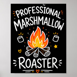 Marshmallow campfire s'mores poster