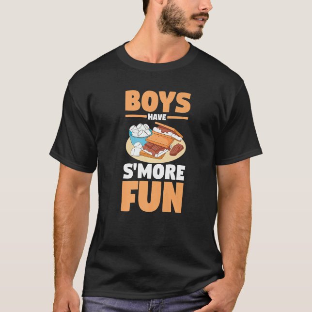 Marshmallow Camping Smore  Camper Boys Have S'more T-Shirt (Front)
