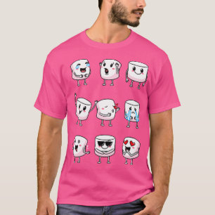 Marshmallow Emoticons Camper Camping Men Women T-Shirt