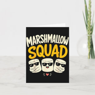 Marshmallow family campfire s'mores card