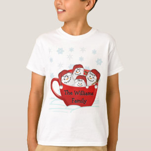 Marshmallow Family With Personalised Names T-Shirt