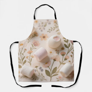 Marshmallow Floral Pastel Pattern Apron