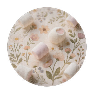 Marshmallow Floral Pastel Pattern Cutting Board