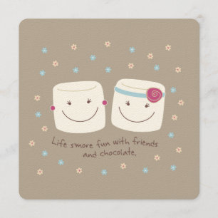 Marshmallow Friends and Chocolate Invitation