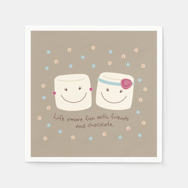 Marshmallow Friends and Chocolate Napkins (Front)