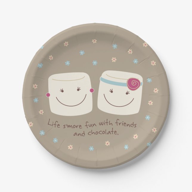 Marshmallow Friends and Chocolate Paper Plates (Front)
