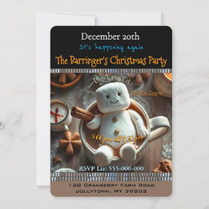 Marshmallow Fun Family Annual Christmas Party Invitation