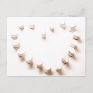 Marshmallow heart postcard