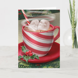 Marshmallow Hot Tub Holiday Card