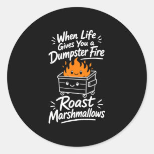 Marshmallow humour classic round sticker