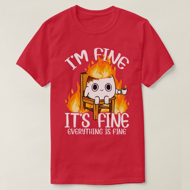 Marshmallow Im Fine Meme Outr Men Kids Women Campi T-Shirt (Design Front)