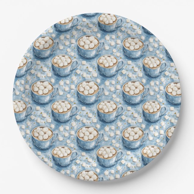 Marshmallow Mornings & Cocoa Dreams Paper Plate (Front)