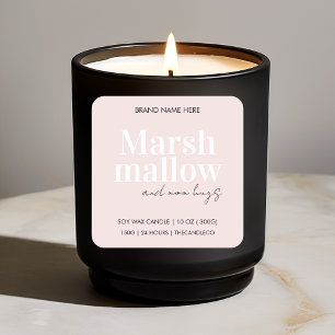 Marshmallow & Mum Hugs Elegant Pink Candle Square Sticker