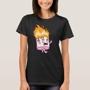Marshmallow On Fire S'mores Camping Campfire Smore T-Shirt