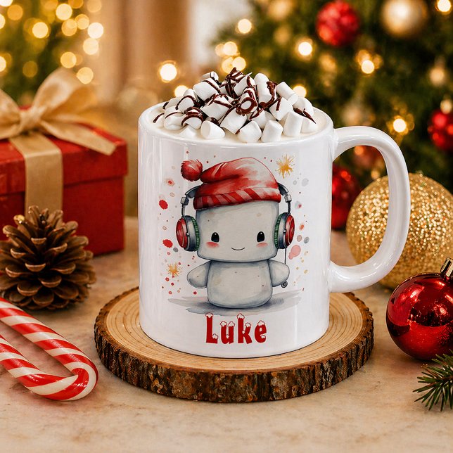 Marshmallow Personalised Holiday Mug (Personalized Christmas Mug)