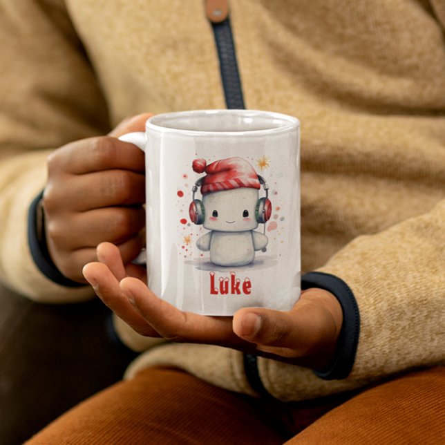 Marshmallow Personalised Holiday Mug (Cute Christmas Mug)