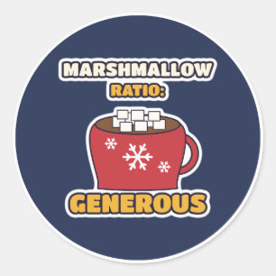 Marshmallow Ratio Generous Hot Cocoa Classic Round Sticker