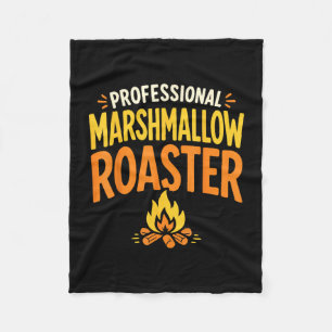 Marshmallow roaster campfire fleece blanket