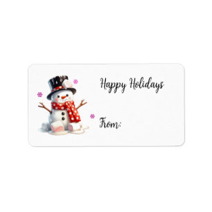 Marshmallow Snowman Holiday Gift Tag