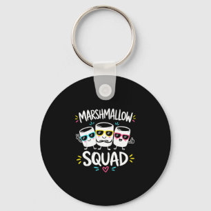 Marshmallow squad family campfire key ring