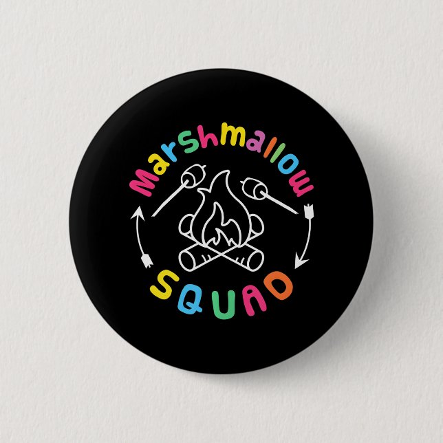 Marshmallow Squad Family Camping 6 Cm Round Badge (Front)