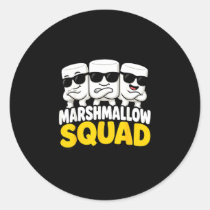 Marshmallow team campfire s'mores  classic round sticker