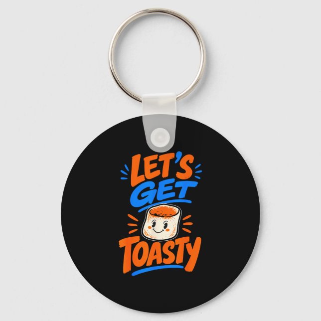 Marshmallow toasted campfire s'mores  key ring (Front)
