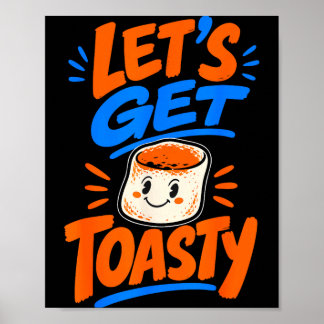 Marshmallow toasted campfire s'mores  poster