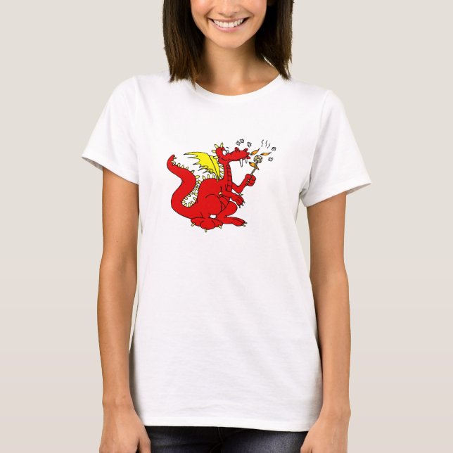 Marshmallow Toasting Dragon T-Shirt (Front)