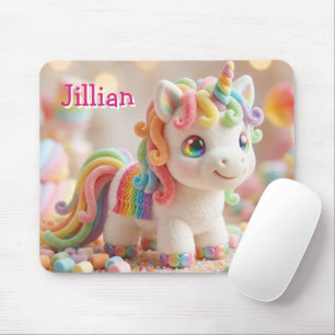 Marshmallow Unicorn and Pastel Candy Dream Mouse Mat