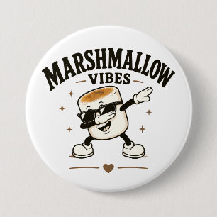 Marshmallow vibes 7.5 cm round badge
